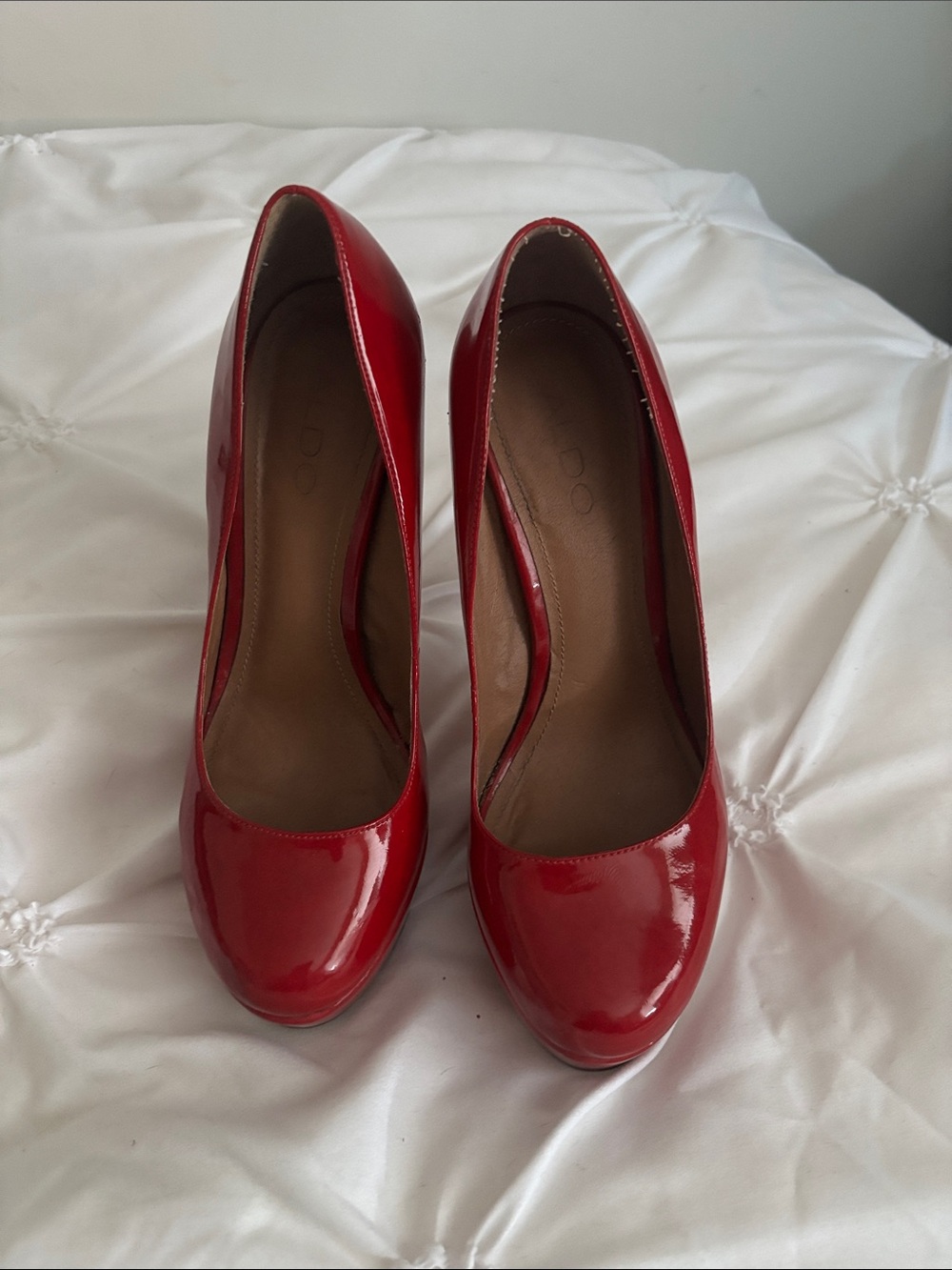 ALDO - Red Patent Round-Toe Pumps